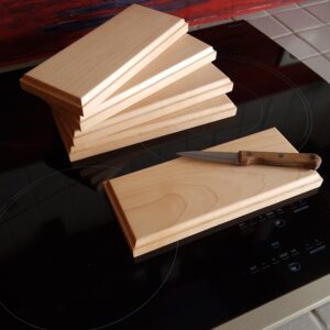 Lot de 5 planches de présentation ou à découper en érable – 25 x 10,5 x 2,1 cm