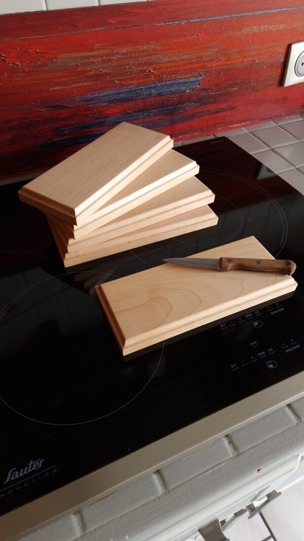 Lot de 5 planches de présentation ou à découper en érable – 25 x 10,5 x 2,1 cm