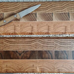 Planche de service en bois de bout – Chêne, Frêne, Noyer & Érable – Fabrication artisanale française