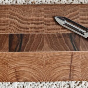 Petite planche à découper en bois de bout – 340 x 120 x 10 mm – Chêne, frêne, noyer et érable